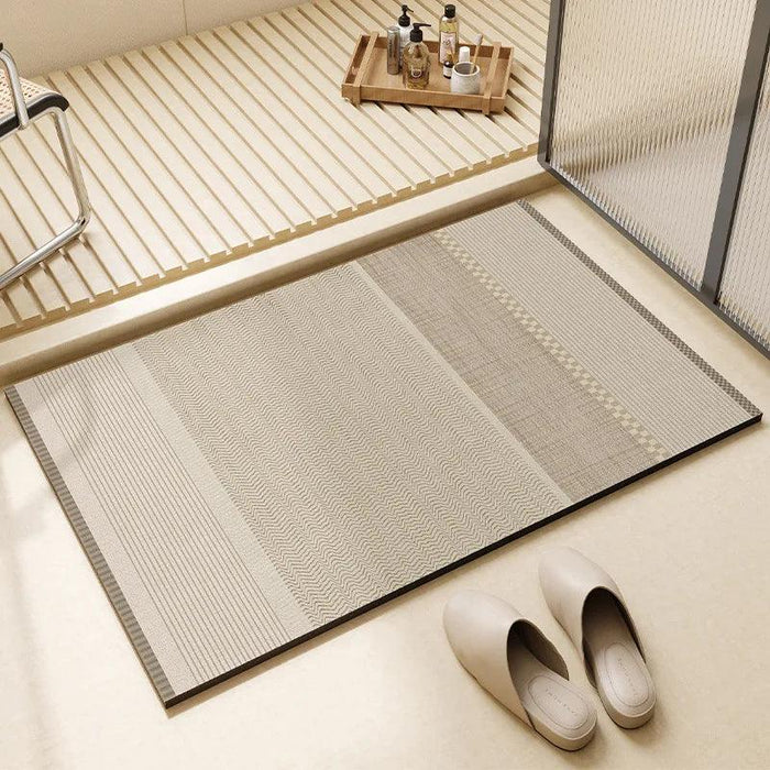 Elegant Diatomite Bath Mat Ensemble - Chic Water-Absorbing Toilet Set