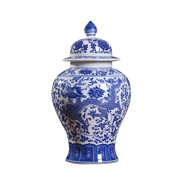 Elegant Porcelain Blue Blossom Storage Jar with Artistic Flair