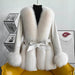 Elegant Fox Fur-Accented Winter Jacket: The Ultimate in Warmth and Style