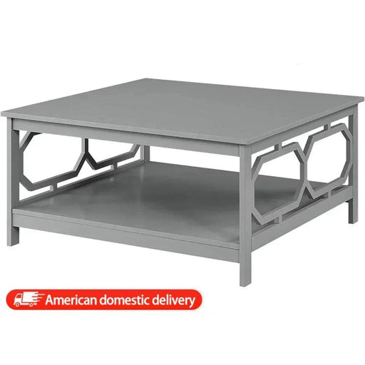 Sleek Gray Coffee Table with Hidden Storage and Ample Display Space