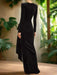 Sophisticated Asymmetrical Velvet Evening Dress with Alluring Deep V-neck