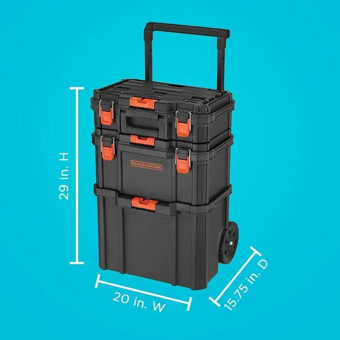 Stackable Wheeled Toolbox Organizer Set - The Ultimate Portable Storage Solution