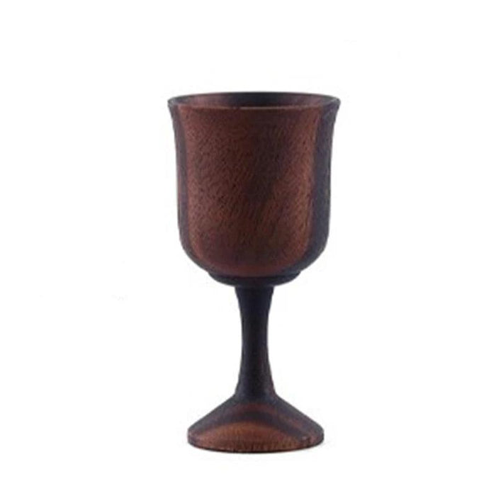 Vintage Handmade Wooden Wine Chalice - Eco-Conscious Acacia, Beech, or Sour Jujube Goblet