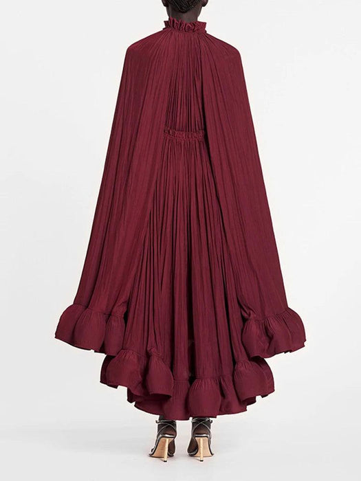 Stylish High Waist Patchwork A-Line Dress for Women - Chic V-Neck, Sleeveless, and Unique Irregular Hem