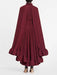Stylish High Waist Patchwork A-Line Dress for Women - Chic V-Neck, Sleeveless, and Unique Irregular Hem