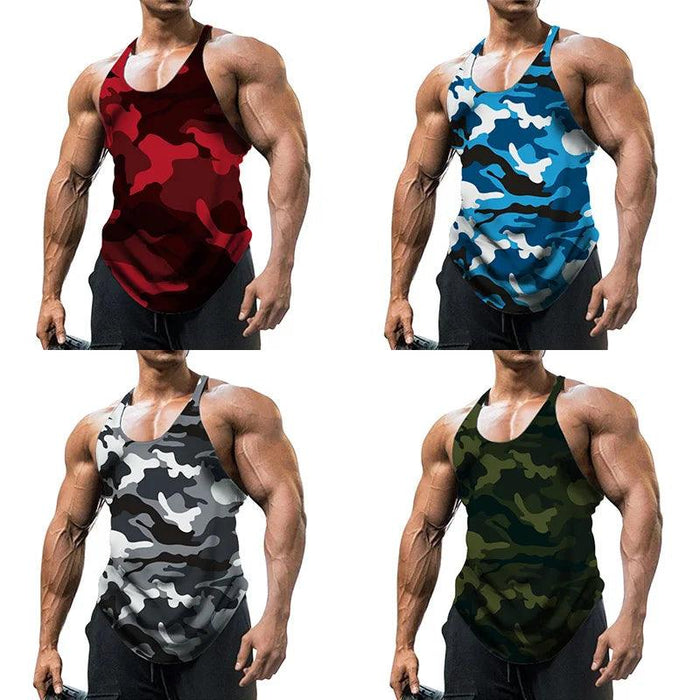 Men's Camo Sleeveless Fitness Tank Top - Ultimate Summer Workout Vest