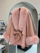 Luxurious Cashmere Wool Winter Coat with Genuine Fox Fur Detailing