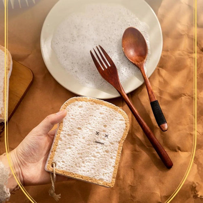 Biodegradable Toast-Shaped Cleaning Sponge Set