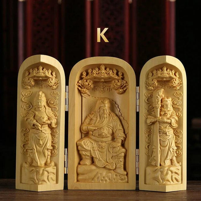 Exquisite Boxwood Carving of Thousand-Handed Guanyin with Elegant Packaging