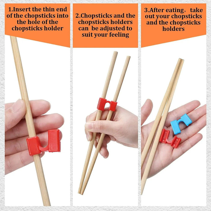 Set of 5 Easy-to-Use Reusable Chopstick Training Helpers - Perfect for Mastering Dining Skills