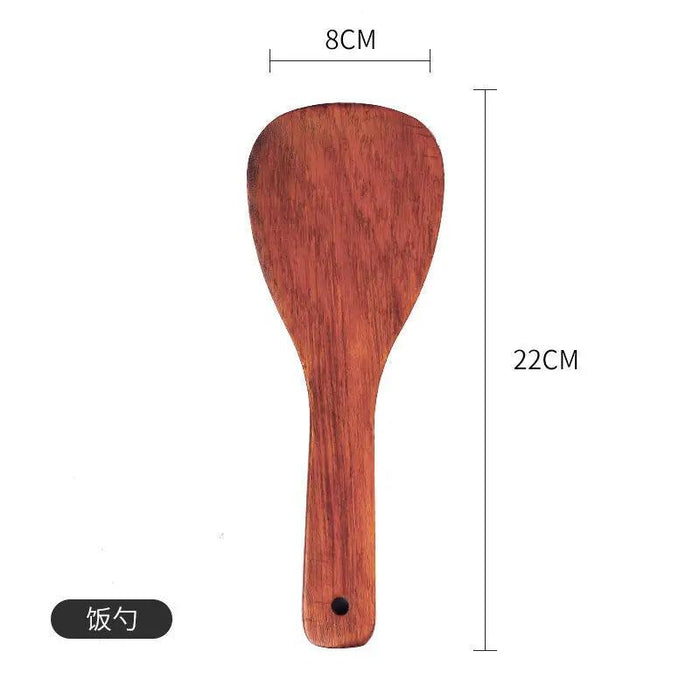 Eco-Conscious Sumac Finished Wooden Utensil Set for Culinary Artisans