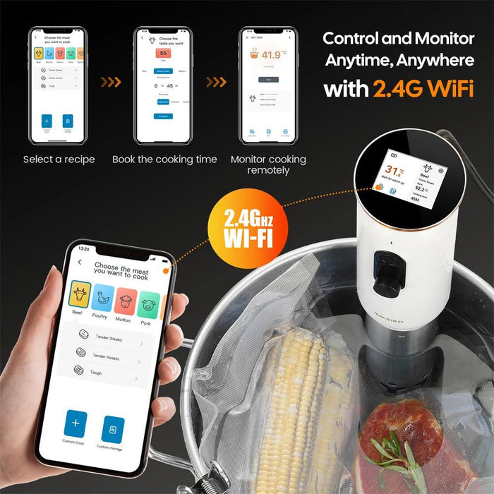 Precision Smart Sous Vide Cooker with WiFi Connectivity & 3D Water Circulation for Culinary Excellence