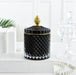 Amber Radiance Crystal Glass Storage Jar with Lid for Jewelry and Event Decor