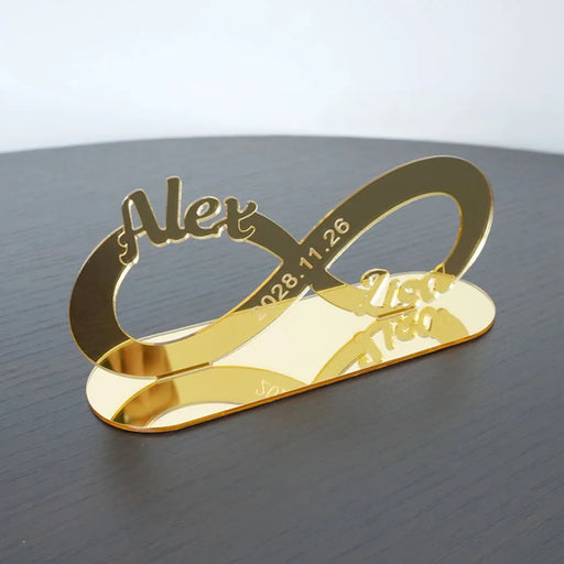 Elegant Personalized Infinity Symbol Acrylic Mirror Wedding Table Centerpiece - Ideal for Special Occasions and Gifting