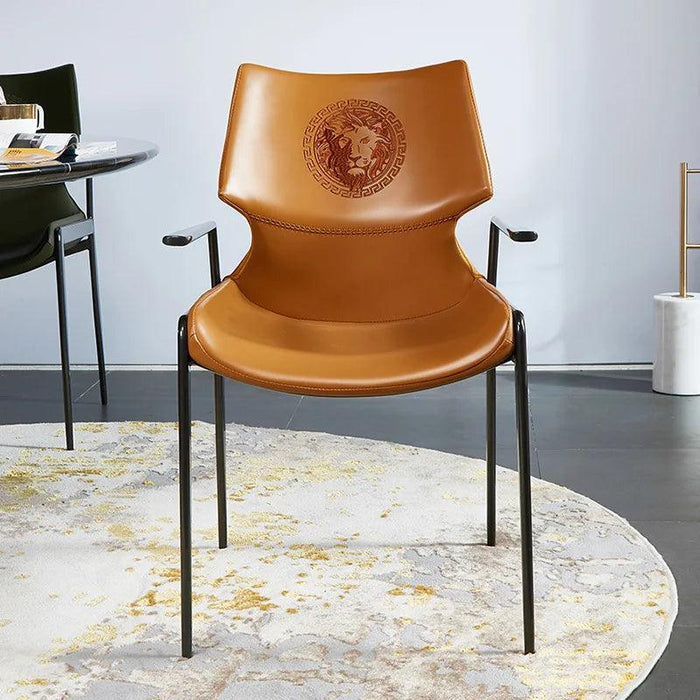 Sleek Modern Leather Dining Chair with Italian Flair