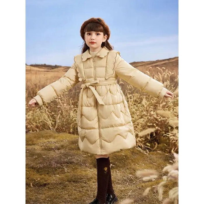 Chic Mid-Length Down Coat for Fashionable Teen Girls - Cozy Winter Essentials