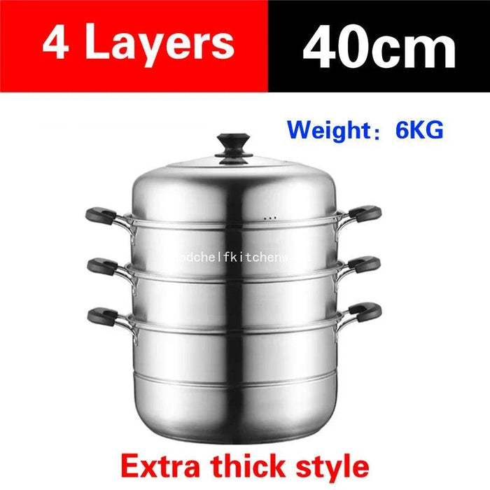 Premium Stainless Steel Multi-Tier Steamer for Efficient Home Cooking