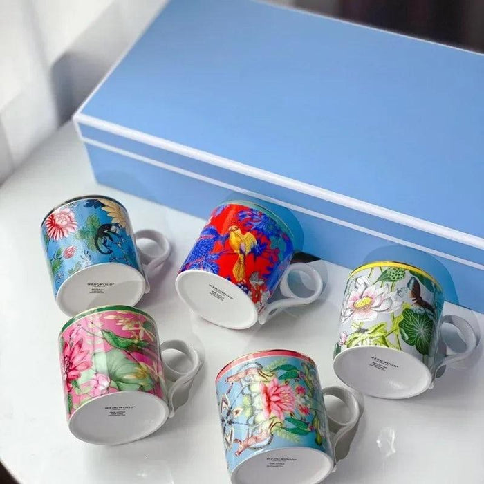 Luxurious Spring European Bone China Coffee Mug Collection - Exquisite Serveware Set