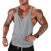 Men's Sleeveless Cotton Tank Top for Bodybuilding and Fitness - Muscle Stringer Vest