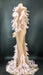 Glamorous Pink Diamond Feathered Mermaid Evening Dress