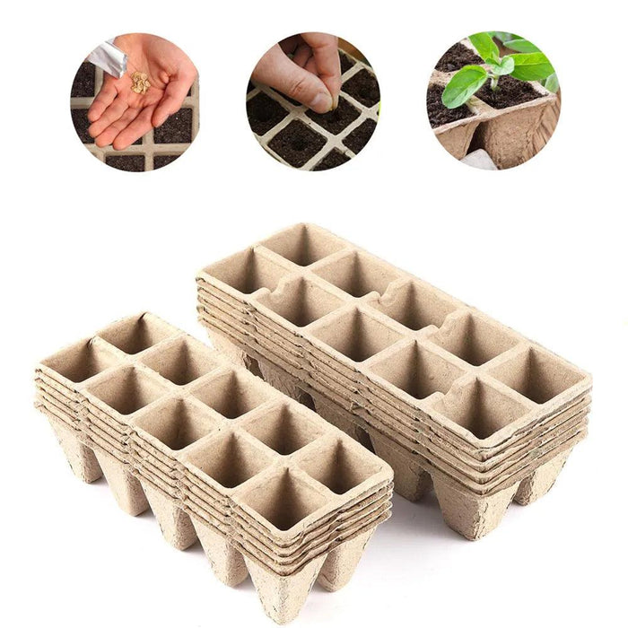 Eco-Friendly Biodegradable Seedling Starter Kit with 5 Paper Pulp Trays