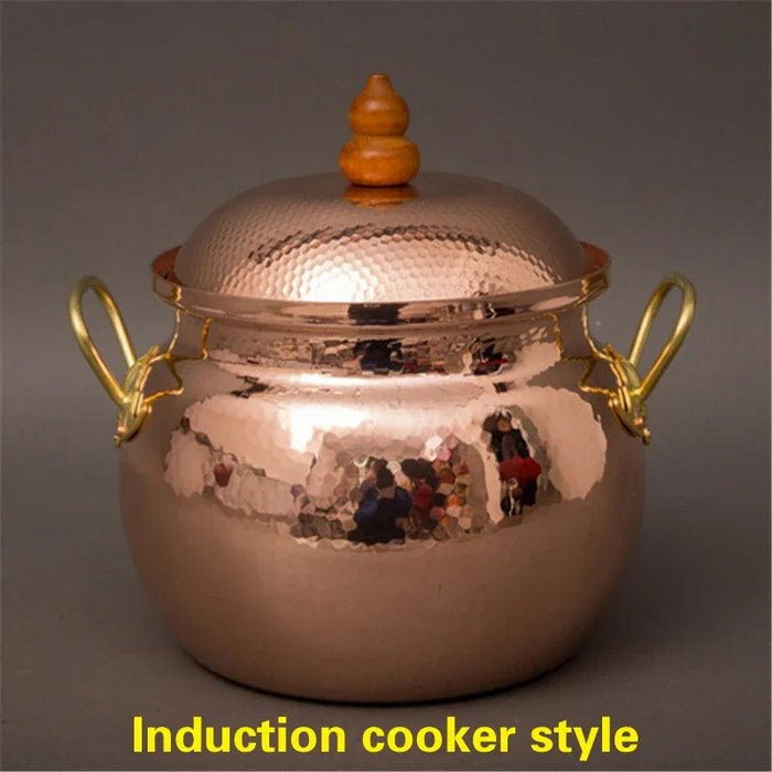 Artisan Copper Stockpot with Induction Compatibility - Spacious Culinary Essential