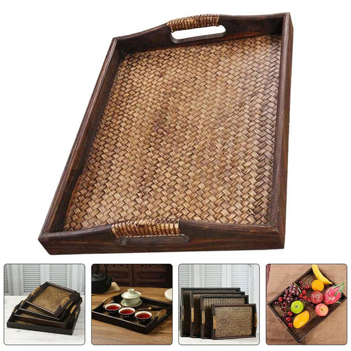 Elegant Rattan Woven Tea Tray for Stylish Serving and Home Decor