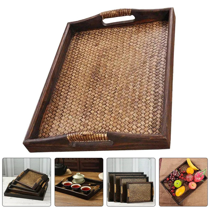 Chic Rattan Woven Serving Tray for Elegant Home Presentation