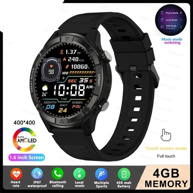 Stylish Smartwatch with HD AMOLED Screen, Bluetooth Calling, Health Monitoring & Huawei True Wireless Earbuds