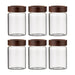 Stylish Airtight Glass Containers with Acacia Wood Lids - Ideal for Food and Spice Storage