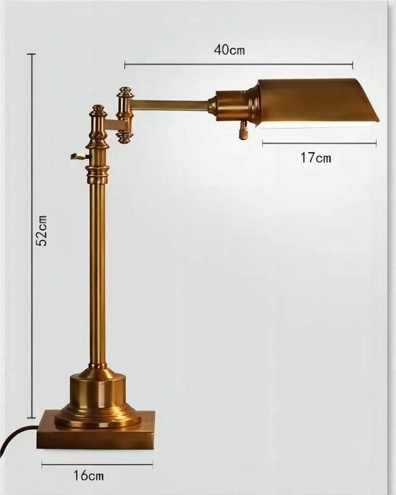 Retro Industrial Bronze Desk Lamp with Adjustable Arm for Eye Comfort