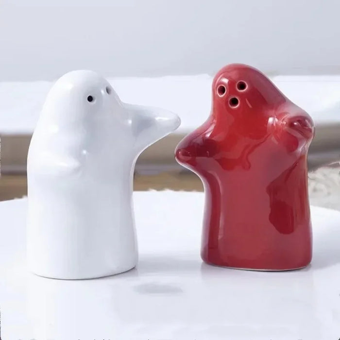 Whimsical Ceramic Ghost Mini Salt and Pepper Shaker - Perfect Nordic Wedding Gift