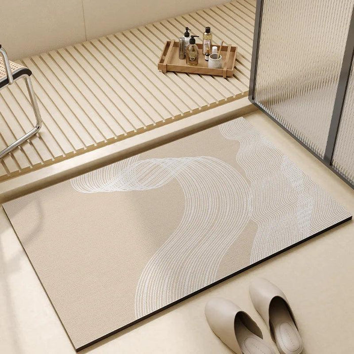 Elegant Diatomite Bath Mat Ensemble - Chic Water-Absorbing Toilet Set