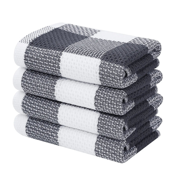 Elegant Cotton Waffle Weave Kitchen Towel and Scrubbing Pad Collection