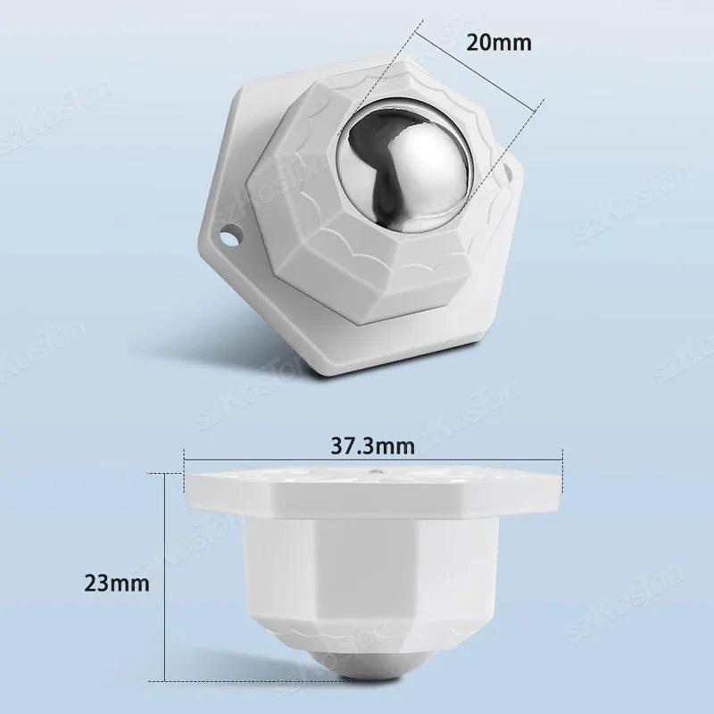 Versatile 360° Mini Swivel Caster Wheel Set - 4Pcs Stainless Steel & Nylon Adhesive Furniture Movers