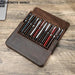 Elegant Genuine Leather Pen Organizer - Stylish Storage for Office and Travel