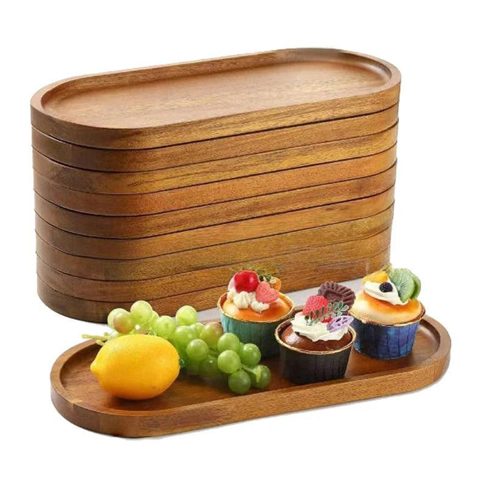 Japanese-Inspired Solid Wood Round Dessert Serving Plate - Ideal for Snacks & Dried Fruits