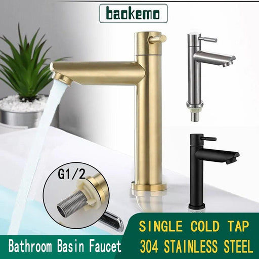 Modern Elegance Stainless Steel Faucet - Premium Ceramic Valve Bathroom Tap