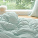 Mint Green Washed Cotton 4-Piece Bed Set with Duvet Cover - Stylish Bedding for Students and Dorms