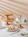 Nordic Elegance: Elevated Wooden Dessert Stand with Stylish Fruit Plate for Gourmet Showcases