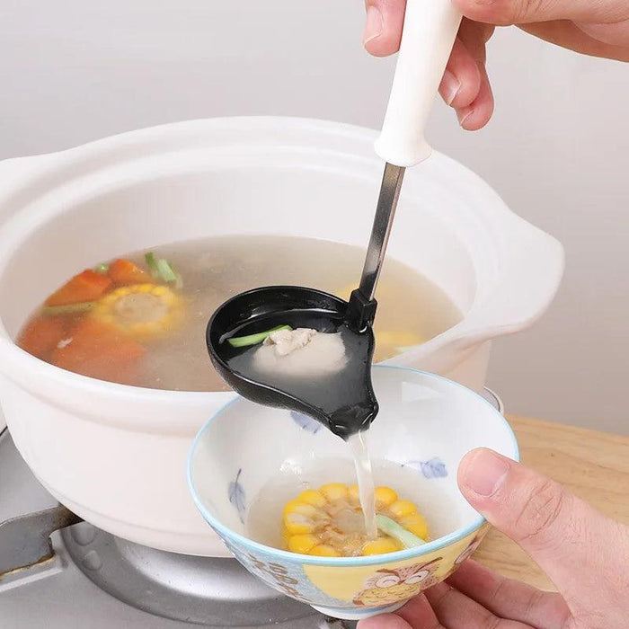 Extended Handle Ladle with Precision Pouring Spout for High-Temperature Cooking