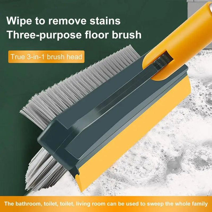 3-in-1 V-Shaped Adjustable Floor Scrub Brush with Extendable Handle for Ultimate Cleaning Efficiency