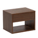 Sleek Walnut Wall-Mounted Nightstand with Dual Drawer Storage