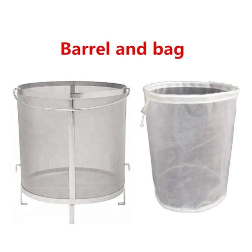 Stainless Steel Homebrew Barrel Strainer with Handle - Filter Bag for Beer, Wine, Jams