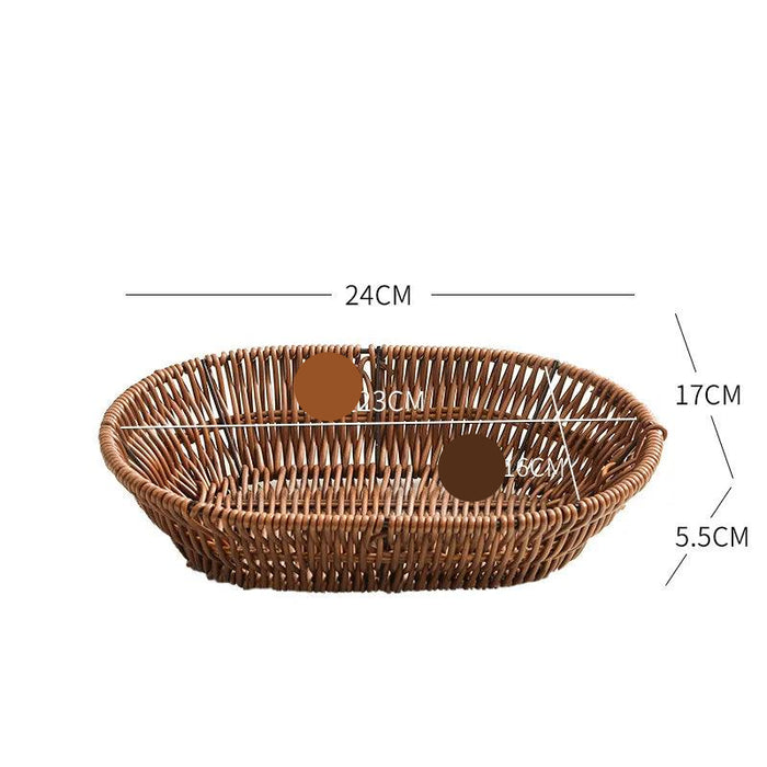 Elegant Imitation Rattan Serving Tray for Upscale Snacking and Tea Presentation