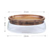 Elegant Acacia Wood Double-Tier Glass Storage Tray for Nuts and Fruits