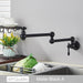 Sleek Brushed Gold Brass Wall-Mounted Pot Filler Faucet for a Chic Kitchen Upgrade