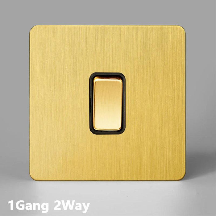 Luxurious Gold Dimmer Switch Set with USB Charging Port - Perfect for French/EU Plugs