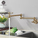 Sleek Brushed Gold Brass Wall-Mounted Pot Filler Faucet for a Chic Kitchen Upgrade