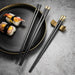 Elegant Black Japanese Chopsticks for Sushi, Noodles, and Asian Cuisine - 5 Pairs of Durable Tableware